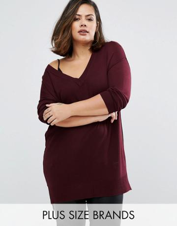 Elvi Plus Sweater - Red