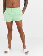 Asos Design Swim Short In Pastel Green Super Short Length