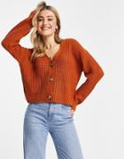 Brave Soul Daisy Boxy Cardigan-orange