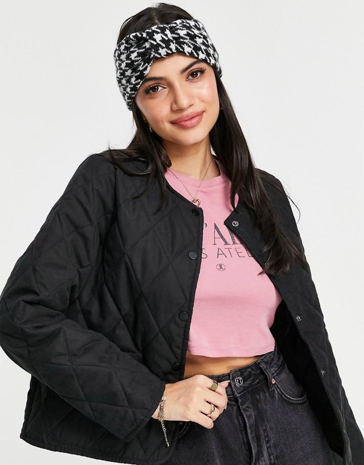 Pieces Knitted Headband In Houndstooth-multi