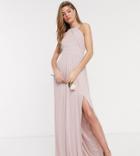 Tfnc Tall Bridesmaid Exclusive Pleated Maxi Dress In Pink