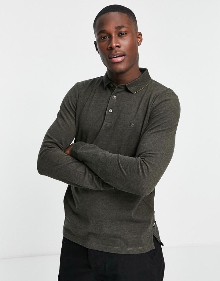 Wrangler Long Sleeve Polo Shirt-green