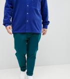 Asos Design Plus Tapered Chinos In Deep Teal - Blue