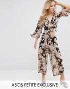 Asos Petite Floral Printed Soft Pant Co-ord - Multi