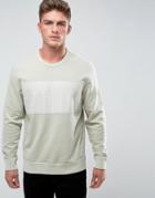 Abercrombie & Fitch Crew Neck Sweatshirt Chest Stripe In Off White - White