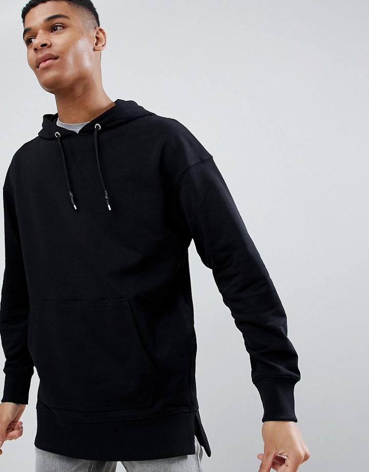 New Look Dropped Shoulder Hoodie - Black