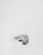Chained & Able Logo Signet Ring In Silver - Silver