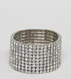 Designb London Crystal Stretch Bracelet - Silver