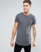 Produkt Longline T-shirt With Pocket - Black