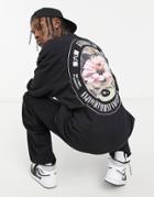 Asos Design Oversized Long Sleeve T-shirt In Black With Back Print