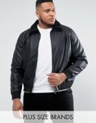 Barneys Plus Faux Leather Jacket - Black