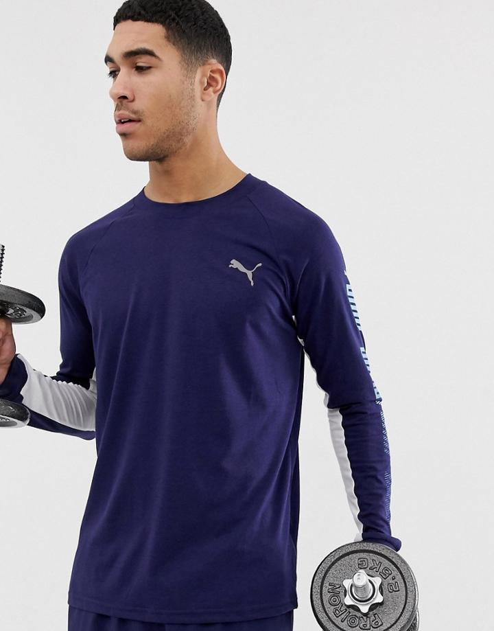 Puma Training Long Sleeve Top In Navy