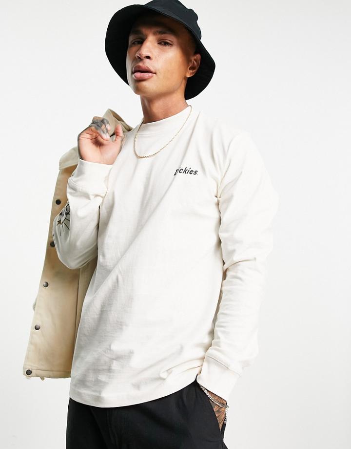 Dickies Bettles Long Sleeve T-shirt In Ecru-white