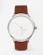 Mondaine Helvetica Leather Strap Watch - Brown