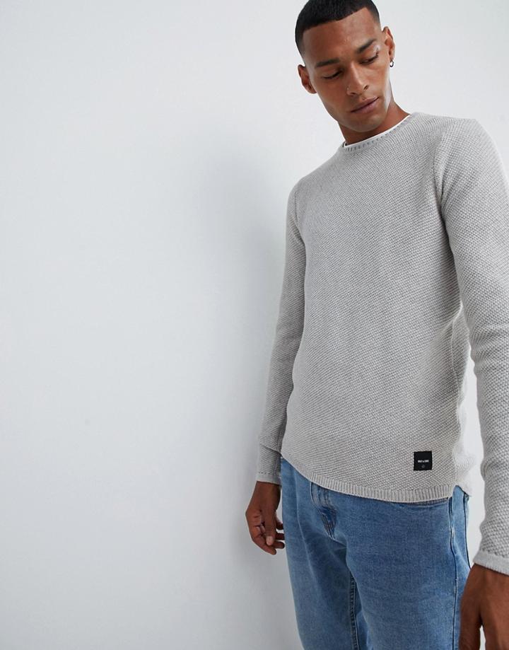 Only & Sons Raglan Crew Neck Sweater - Gray