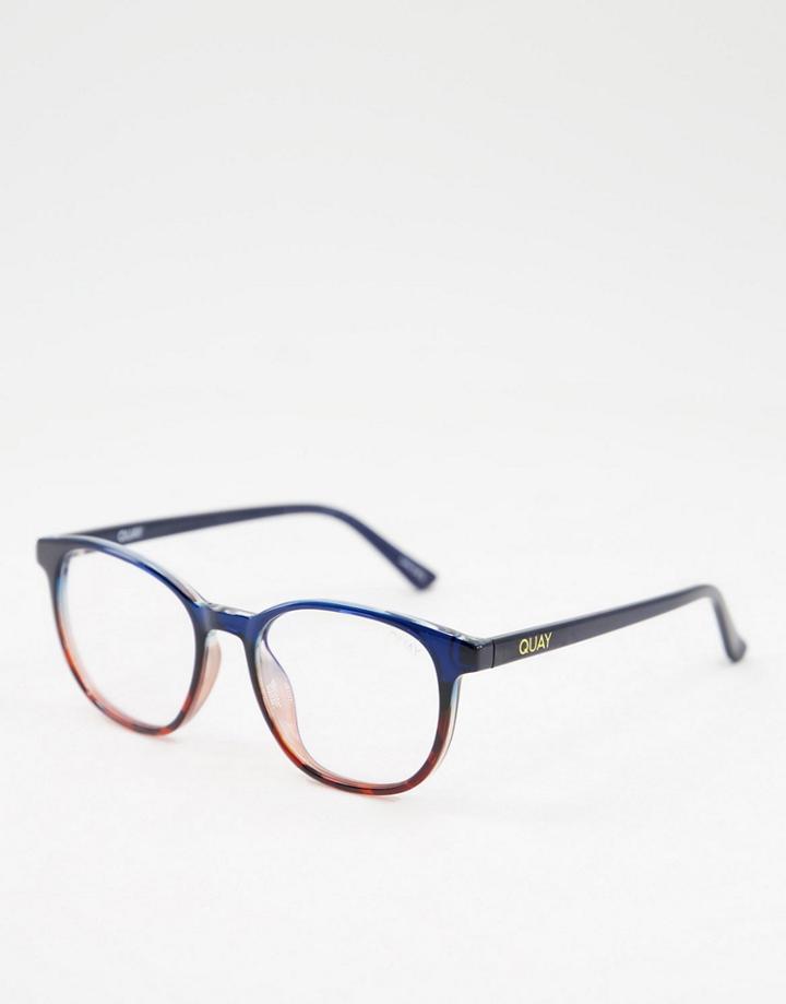Quay Blue Light Glasses In Faded Navy-blues
