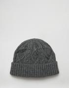 Asos Cable Fisherman Beanie In Gray - Gray