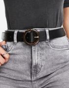 Glamorous Waist And Hip Jeans Belt With Tortoiseshell Circle Buckle In Black
