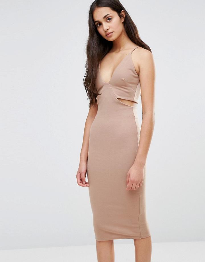 Oh My Love Cut Out Dress - Tan