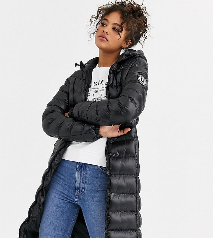 Brave Soul Tall Everett Long Padded Coat-black