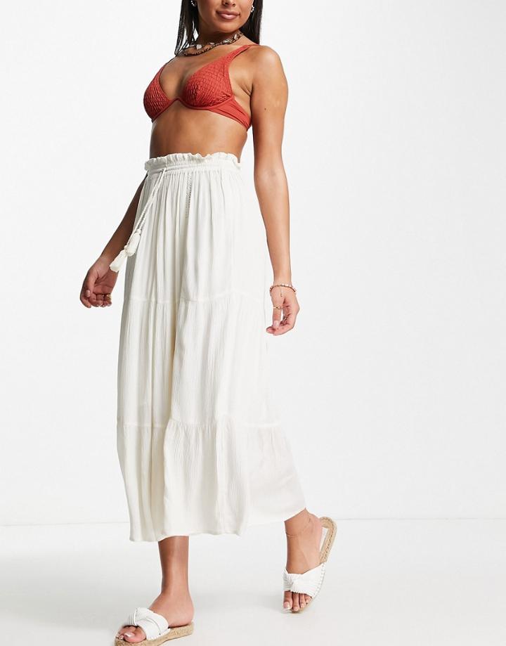 Rip Curl Lunar Tides Maxi Beach Skirt In Cream-white