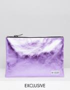 Hype Exclusive Pouch In Metallic Baby Pink - Pink