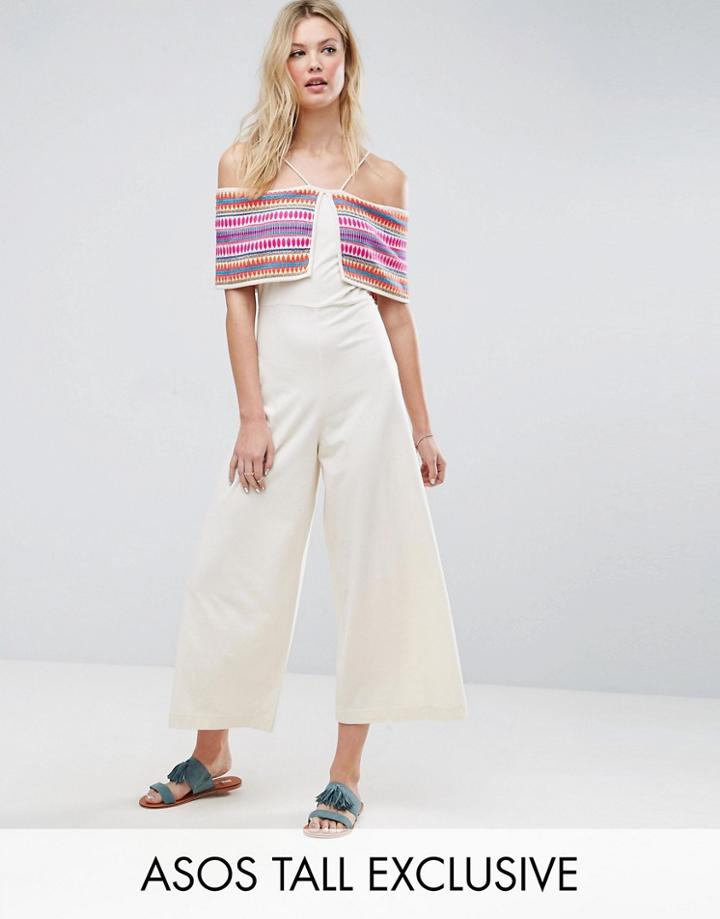 Asos Tall Jumpsuit With Halter Neck Detail - Multi