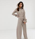 Verona Long Sleeved Jumpsuit In Stone