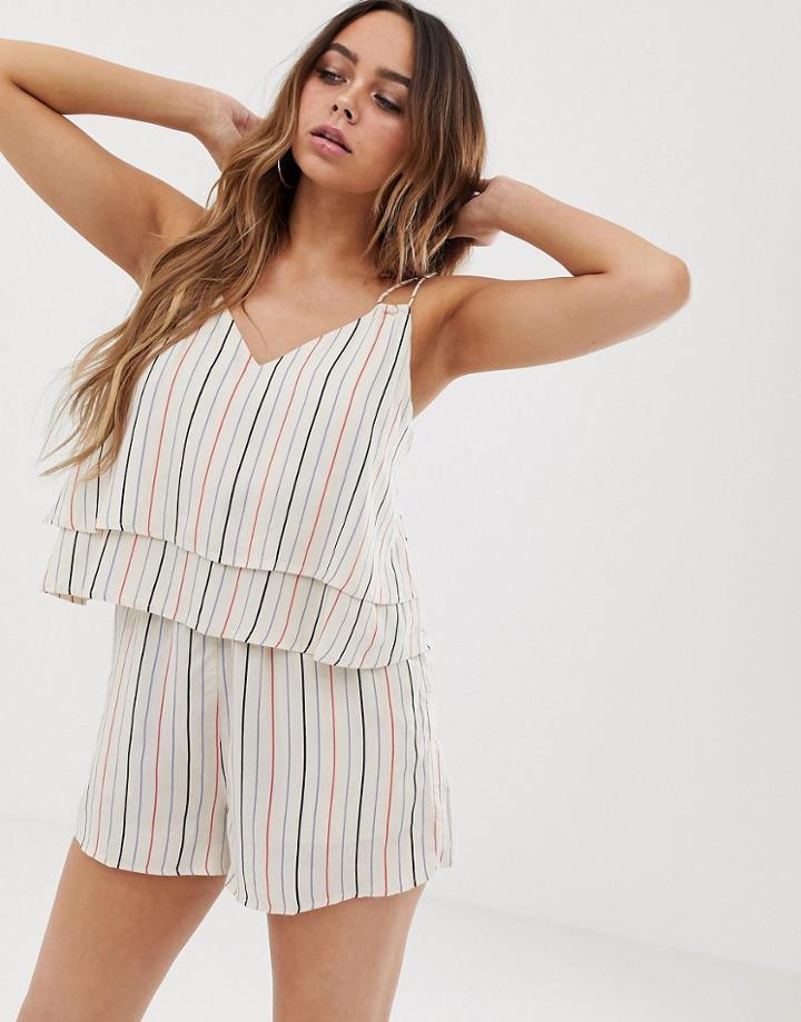Tavik Stripe Print Beach Romper - Blue
