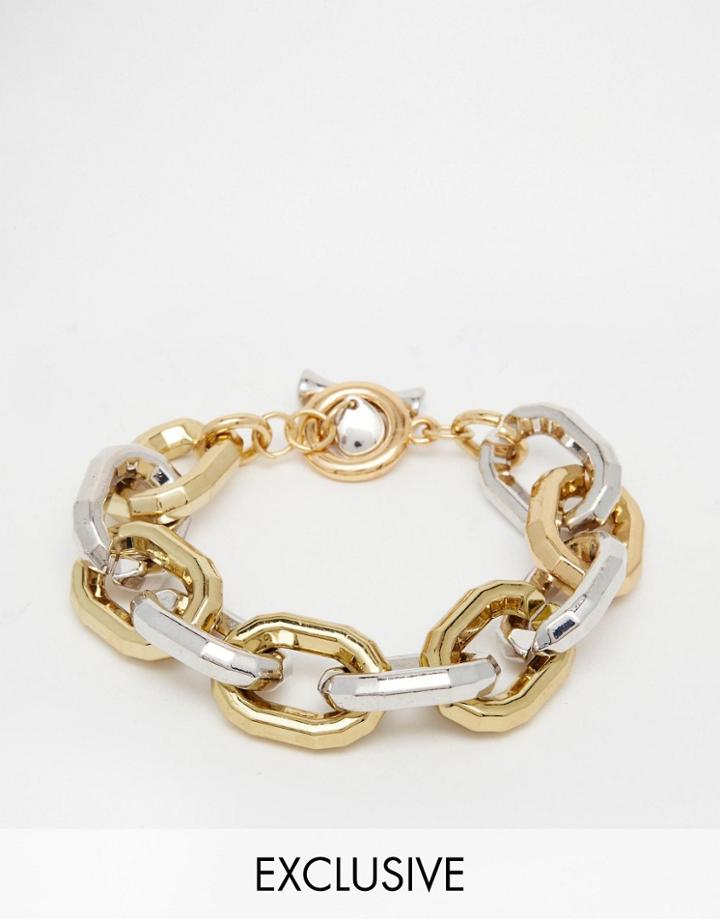 Designb Chain Bracelet In Gold/silver - Gold