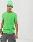 Asos Design T-shirt With Crew Neck In Neon Green - Green
