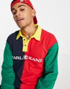 Karl Kani Retro Block Rugby Shirt In Red/navy