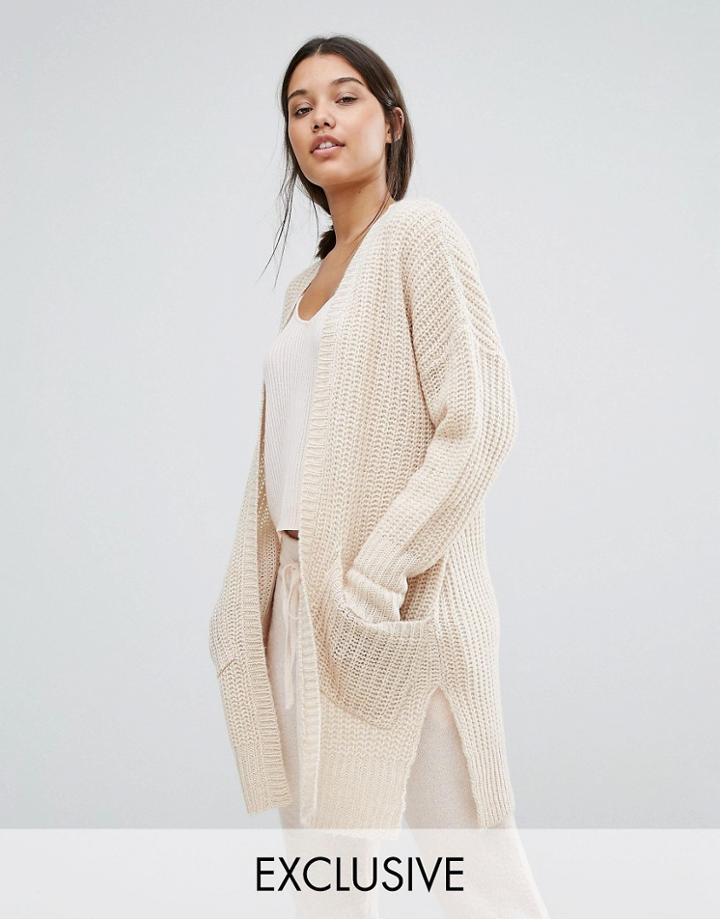 Micha Lounge Pocket Cocoon Cardigan - Beige