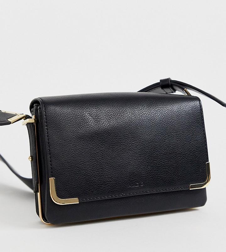 Aldo Qirassa Crossbody Bag With Silver Detailing In Black