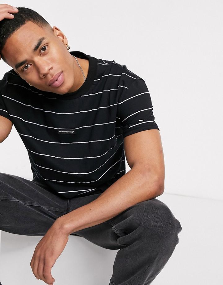 Good For Nothing Oversized Striped T-shirt In Black