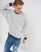 Asos Oversized Sweatshirt With Stripes - Green