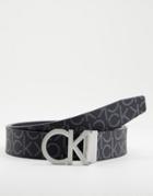 Calvin Klein New Monogram Belt In Black