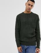 Brave Soul All Over Mini Cable Sweater-green