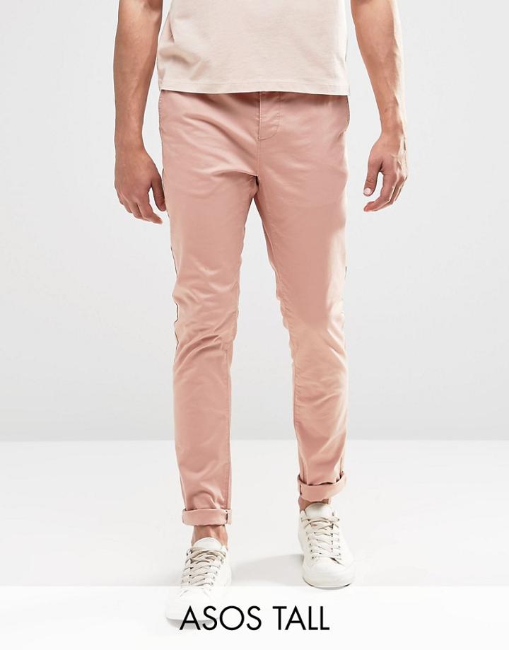Asos Tall Skinny Chinos In Pink - Pink