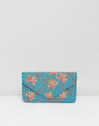 Clutch Me By Q Hand Beaded Rose Print Clutch - Multi