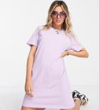 Only Exclusive Mini T-shirt Dress In Lilac-purple