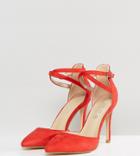 Truffle Collection Wide Fit Bow Trim Pumps - Red