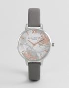 Olivia Burton Ob16vm32 Abstract Floral Leather Watch In Gray - Gray