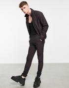 Asos Design Skinny Smart Pants In Wine Twist - Part Of A Set-purple