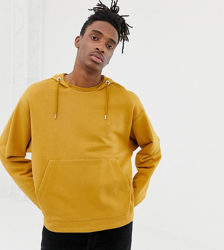 Heart & Dagger Oversized Hoodie With Embroidered Logo - Yellow