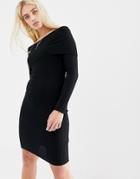 Noisy May Bardot Knitted Bodycon Dress - Black