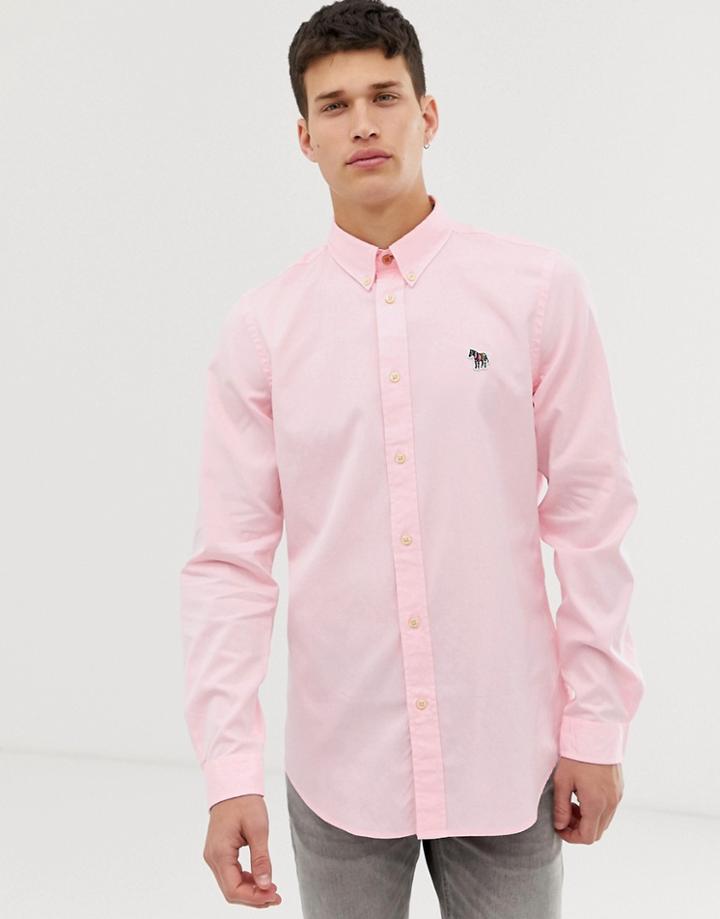 Ps Paul Smith Tailored Fit Zebra Oxford Shirt In Pink