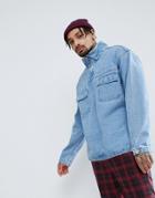 Asos Denim Overhead Jacket In Blue Wash - Blue