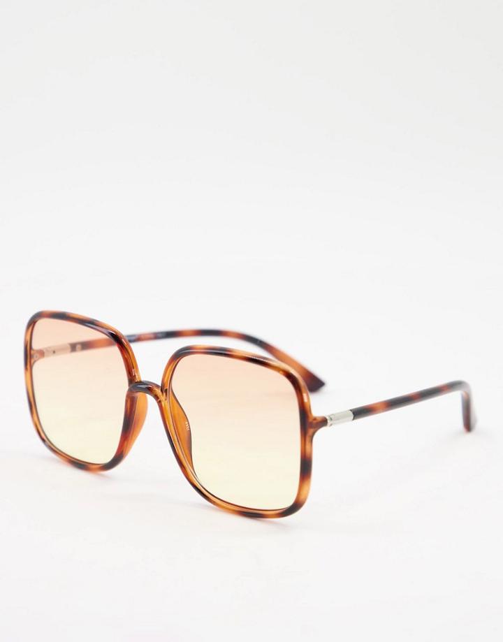 Aj Morgan Oversized Square Sunglasses In Brown