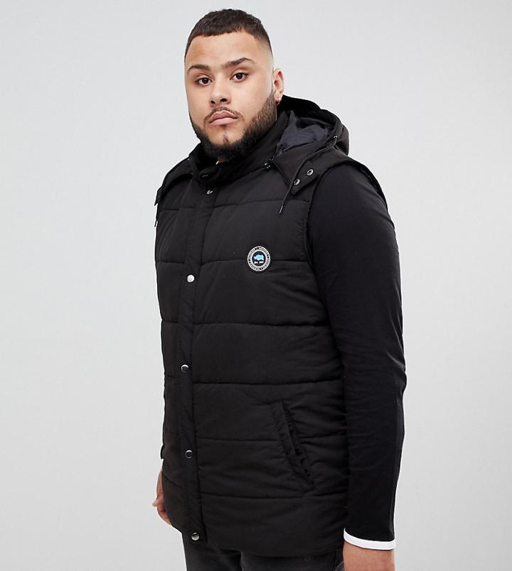Badrhino Big Padded Vest In Black - Black